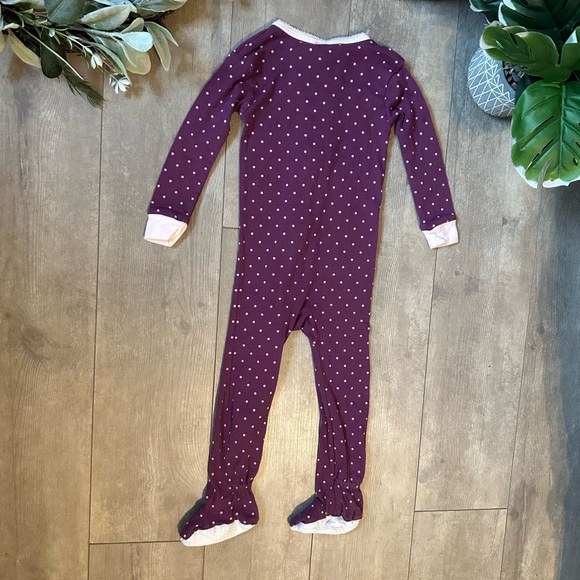 Gerber Baby 18 Months Purple polka dot zip footed cotton pajamas like new - Picture 5 of 12